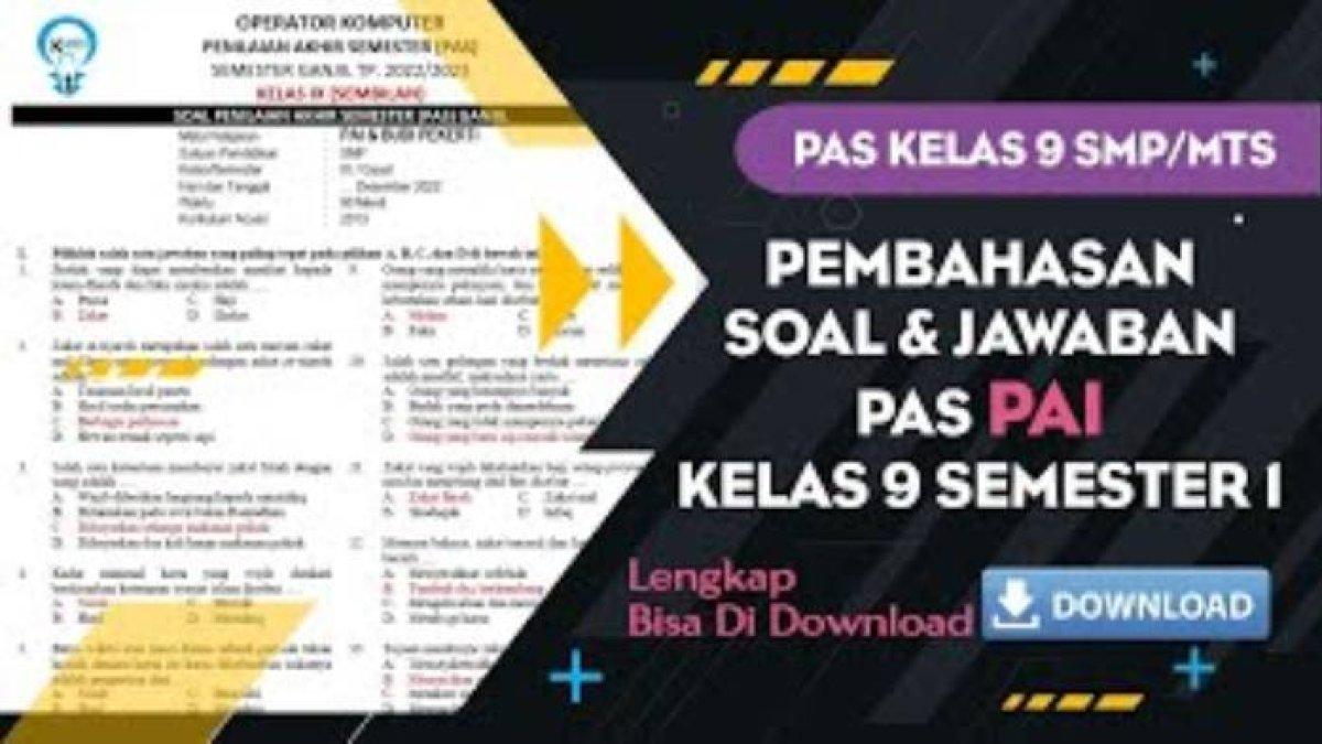 33 Soal Kunci Jawaban Ujian Sekolah PAI Kelas 9 SMP MTs 2024 5