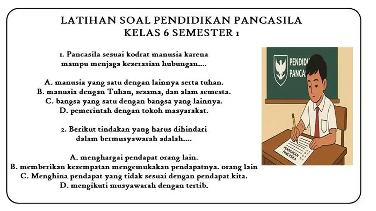 Ternyata Ujian Sekolah Pendidikan Pancasila Kelas 6 Kurikulum Merdeka Jadi Perekat Bangsa