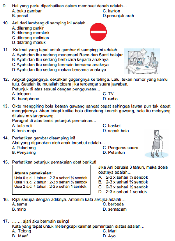 Panduan Lengkap Contoh Soal PAS Gasal Tema 2 Kelas 2 SD MI Materi
