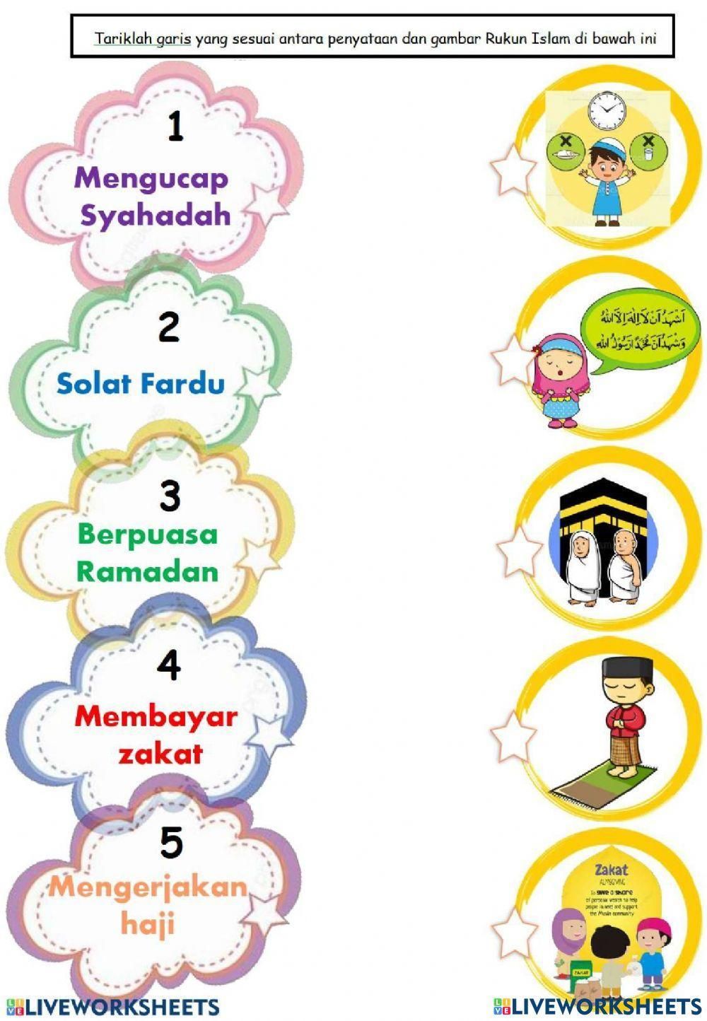 Rukun Islam online exercise for SD Kelas 2 Ramadhan worksheet for