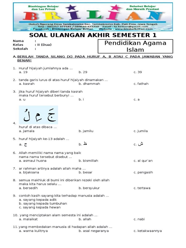5 Latihan Soal Agama Kelas 2 SD Semester 1 yang Wajib Dikuasai Sebelum Ujian 2026