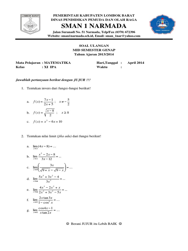 5 Latihan Soal Matematika Kelas 11 Semester 2 yang Wajib Kamu Kuasai Sebelum Asesmen 2026