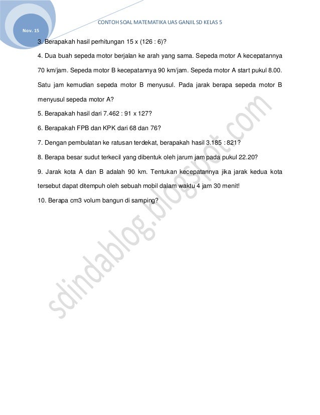 Soal Uas Ipa Semester 1 Kelas 6 Sd Tahun 2015 newhairstylesformen2014