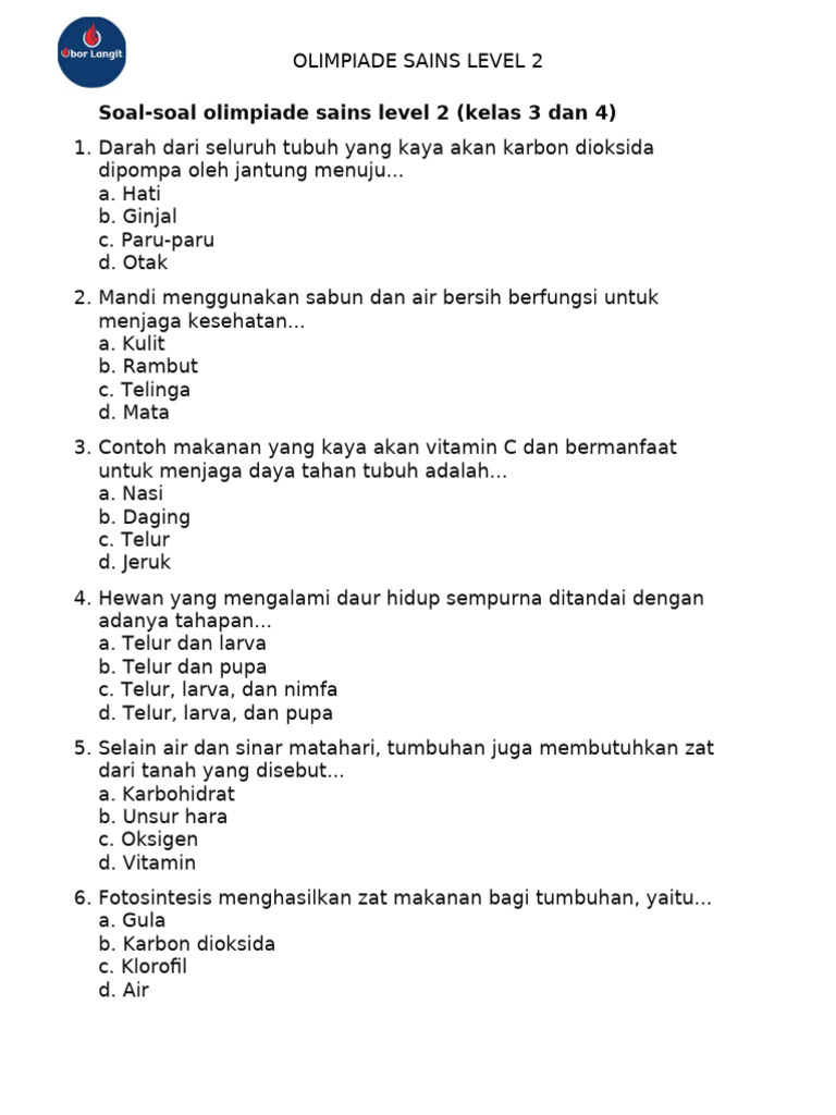 7 Cara Download Soal Olimpiade Sains Kelas 3 dan 4 SD Siap Cetak untuk Latihan Juara