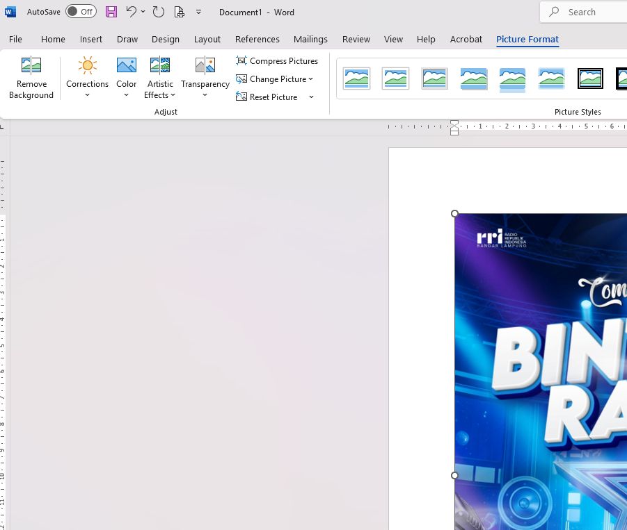 Ubah Latar belakang Foto di Microsoft Word - RRI co id