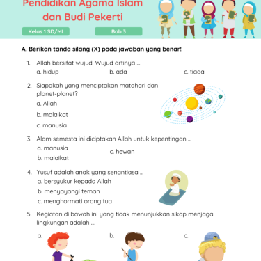 Download Soal PAI Kelas 3 SD Semester Genap Kur 2006: Ternyata Ini 7 Lembar Kerja Siswa Siap Cetak yang Wajib Dimiliki