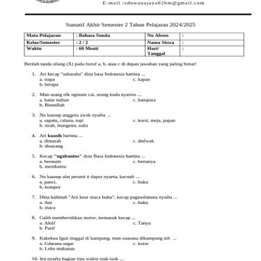 Ternyata Ini Kunci Jawaban Soal Bahasa Sunda Kelas 5 Semester 2 yang Jarang Diketahui