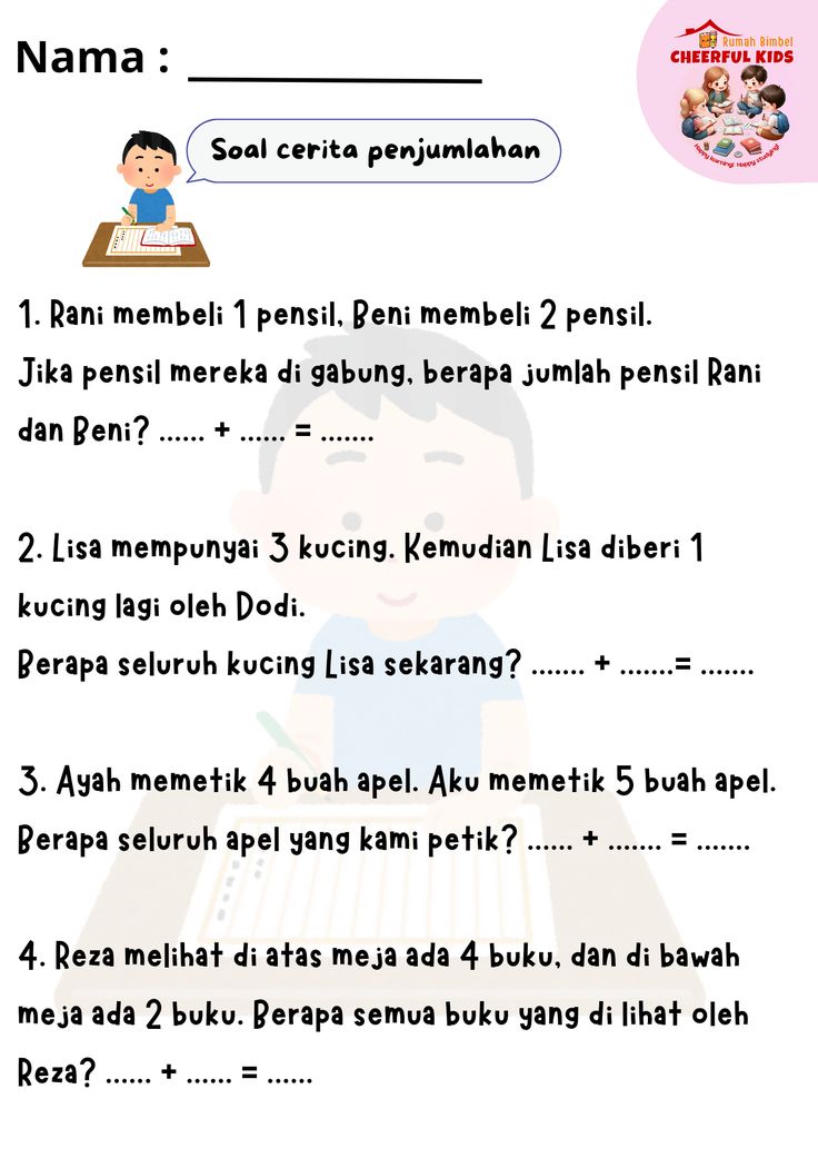 10 Contoh Soal Cerita Penjumlahan untuk Anak SD Kelas 1 yang Wajib Diketahui Sekarang