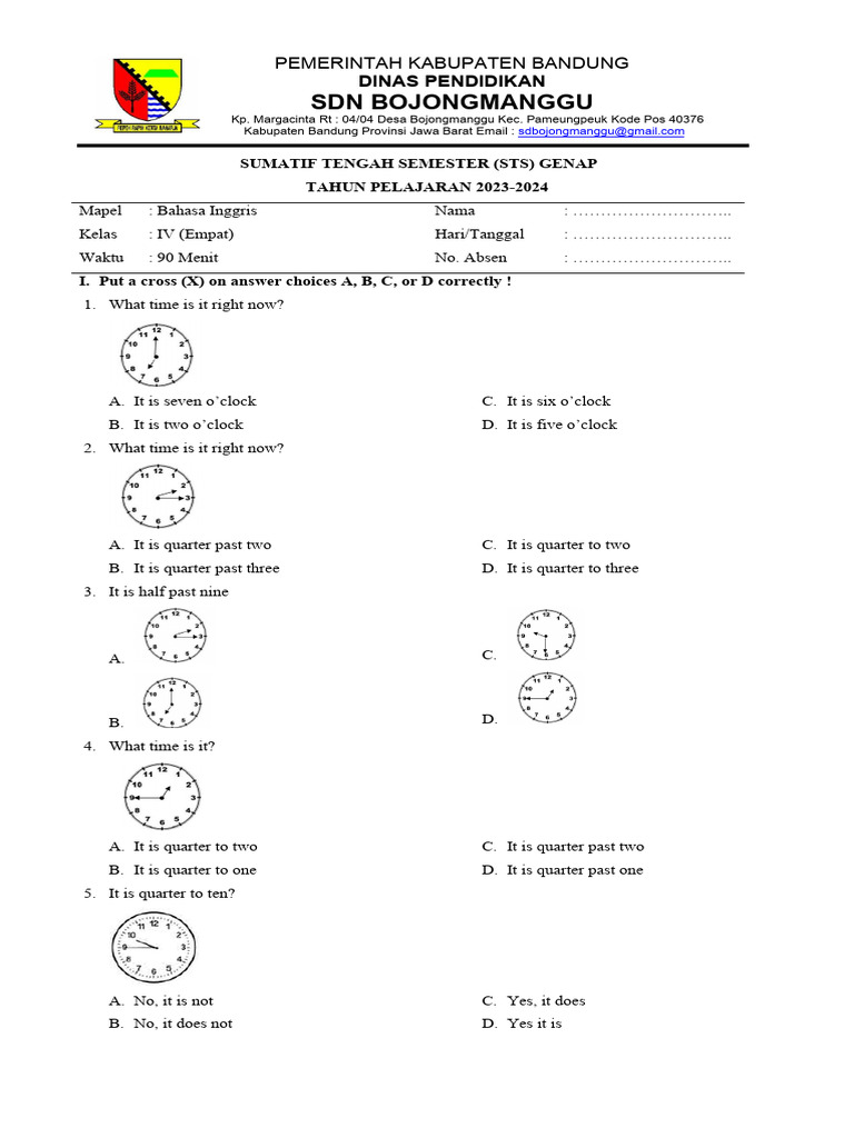 7 Latihan Soal Bahasa Inggris Kelas 4 Semester 2 yang Wajib Dikuasai agar Nilai Akhirnya Melonjak