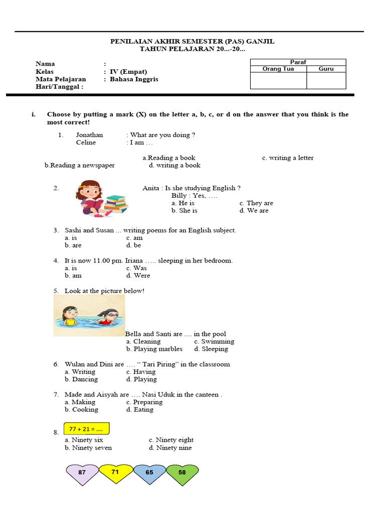 7 Rahasia Latihan Soal Bahasa Inggris Kelas 4 SD Semester Ganjil Harus Tahu Sebelum Ujian