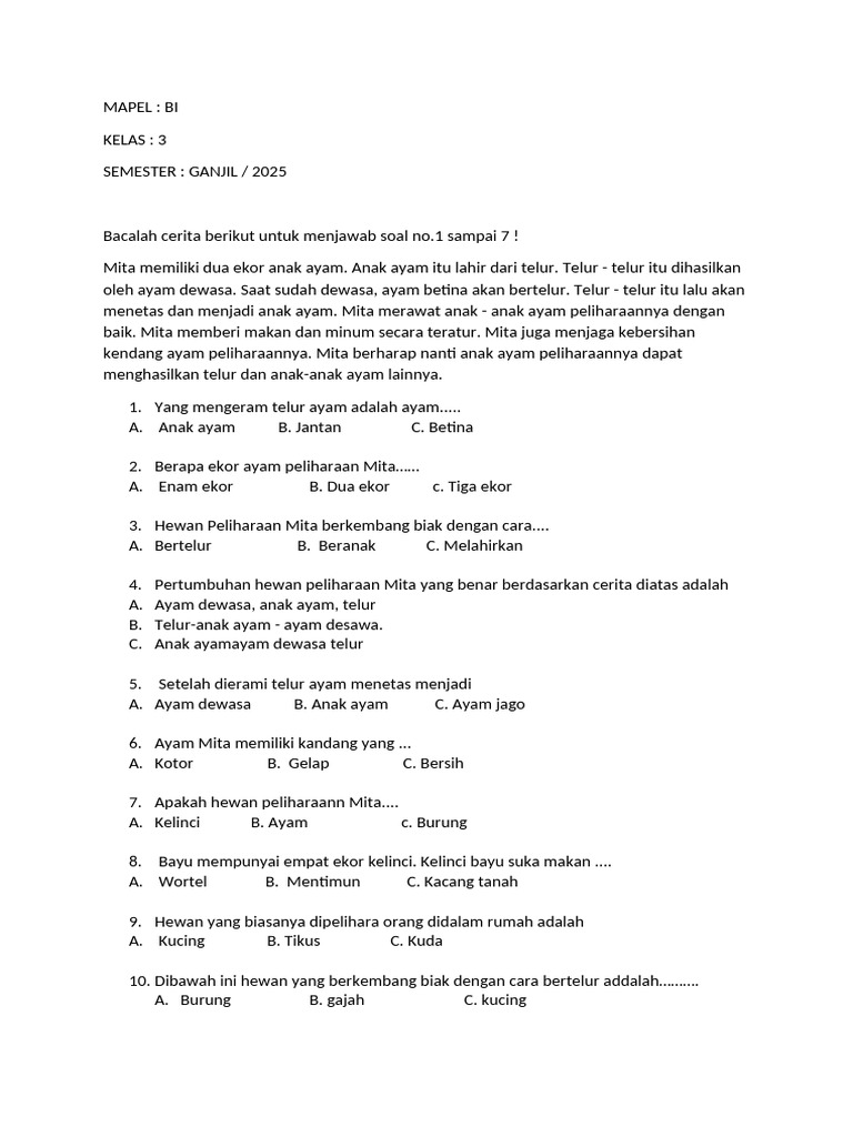 Download Soal Parsial BI Kelas 3 Bab Majas Lengkap dengan Kunci Jawaban, Wajib Tahu Sebelum Ulangan