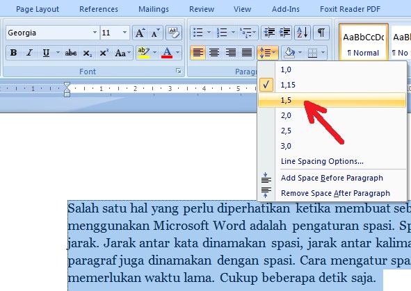 Rahasia Cara Mengubah Spasi di Word 2007 yang Selama Ini Salah dan Cara Memunculkan Ruler