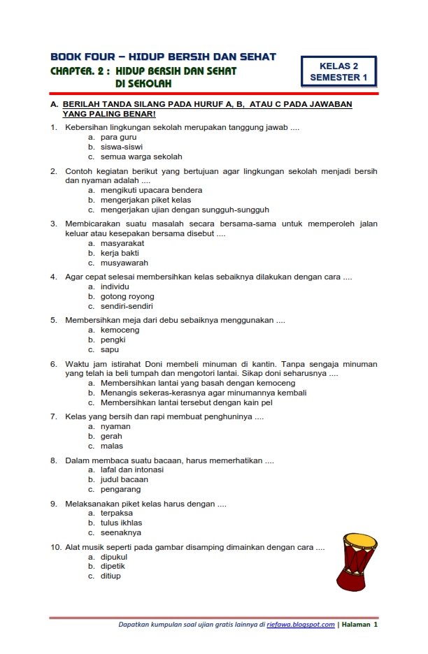 Download Soal Tematik Kelas 2 Semester 1 Tema 4 Subtema 2 - Hidup Download Soal Tematik Kelas 2 Semester 1 Tema 4 Subtema 2 - Hidup