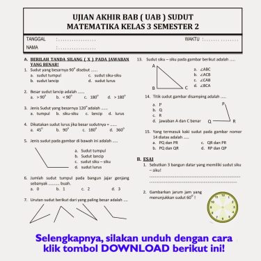 Download Soal MTK Kelas 3 Semester 2 2026: 7 Kumpulan Soal Terbaru yang Wajib Dipakai Buat Latihan Anak