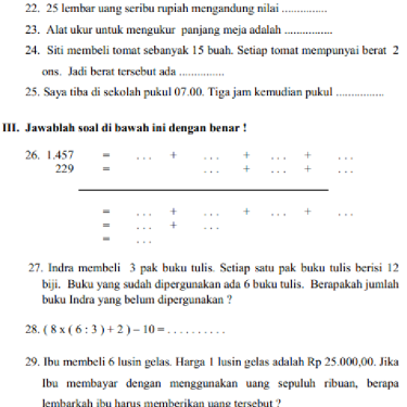 download soal pas 1 kelas 3 sd mi
