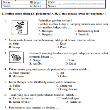 Download Soal Mid Semester 1 Kelas 3 IPA Terbaru 2026 Lengkap Kunci Jawaban dan Kisi-Kisi