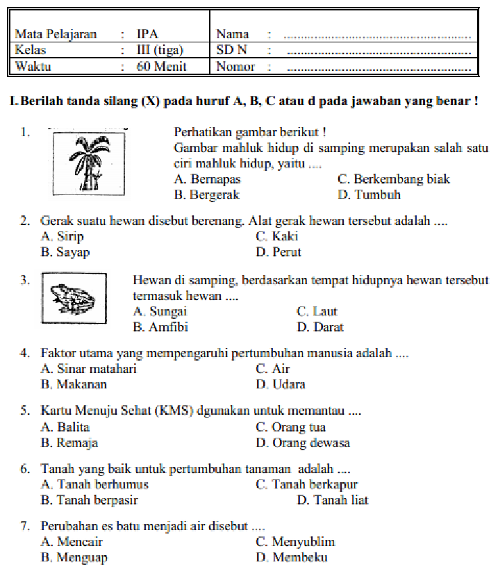 Download Soal Mid Semester 1 Kelas 3 IPA Terbaru 2026 Lengkap Kunci Jawaban dan Kisi-Kisi