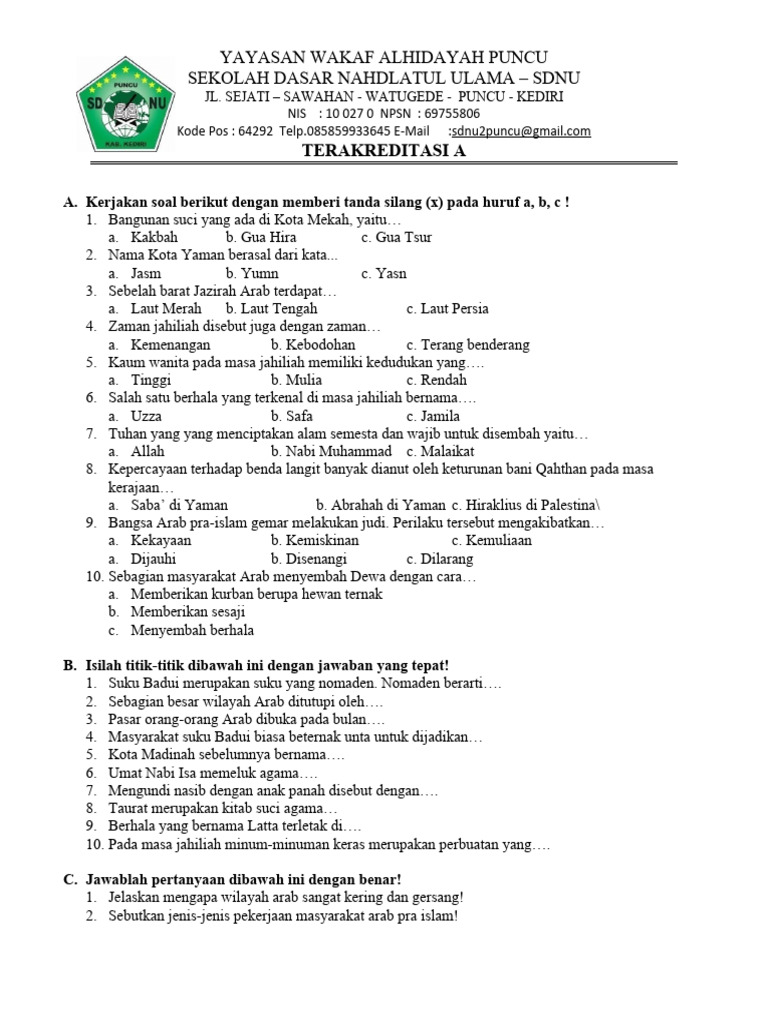 Rahasia Lulus Ujian dengan Mudah Lewat Kumpulan soal sko kelas 3 semester 2 Terbaru