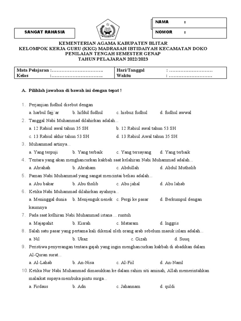 Wajib Tahu Kumpulan soal ski kelas 3 plus jawaban terbaru agar anak makin pintar